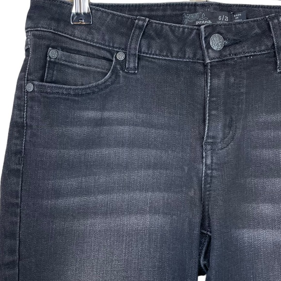 Prana Organic Cotton Geneva Short Inseam Ankle Cropped Size 6 Denim Black/Gray - Picture 5 of 16